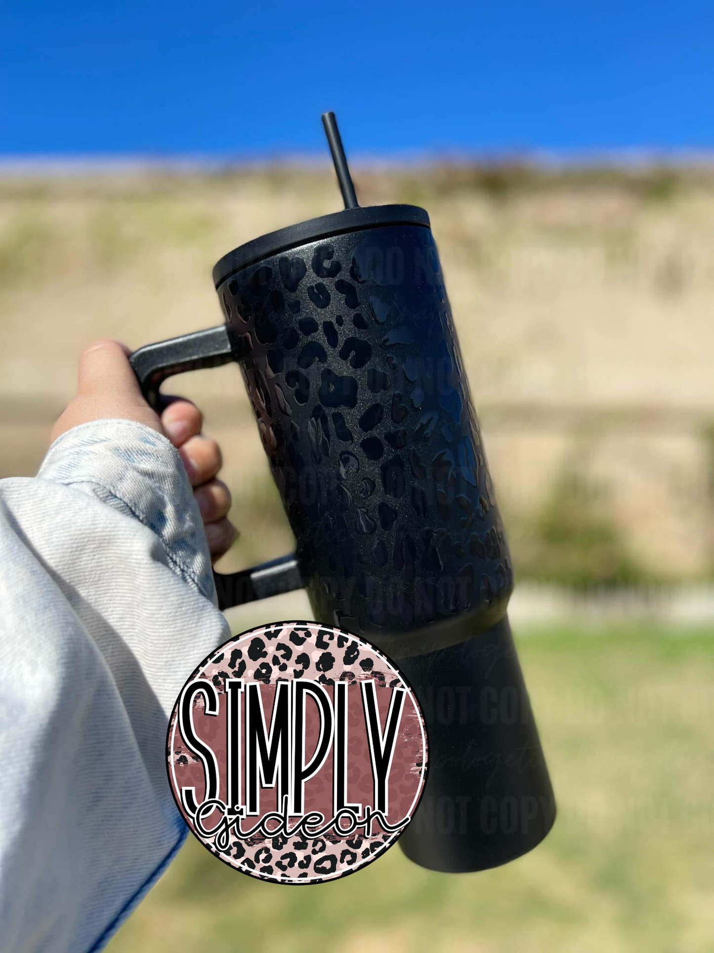 40oz. Leopard Stainless Steel Tumbler With Handle