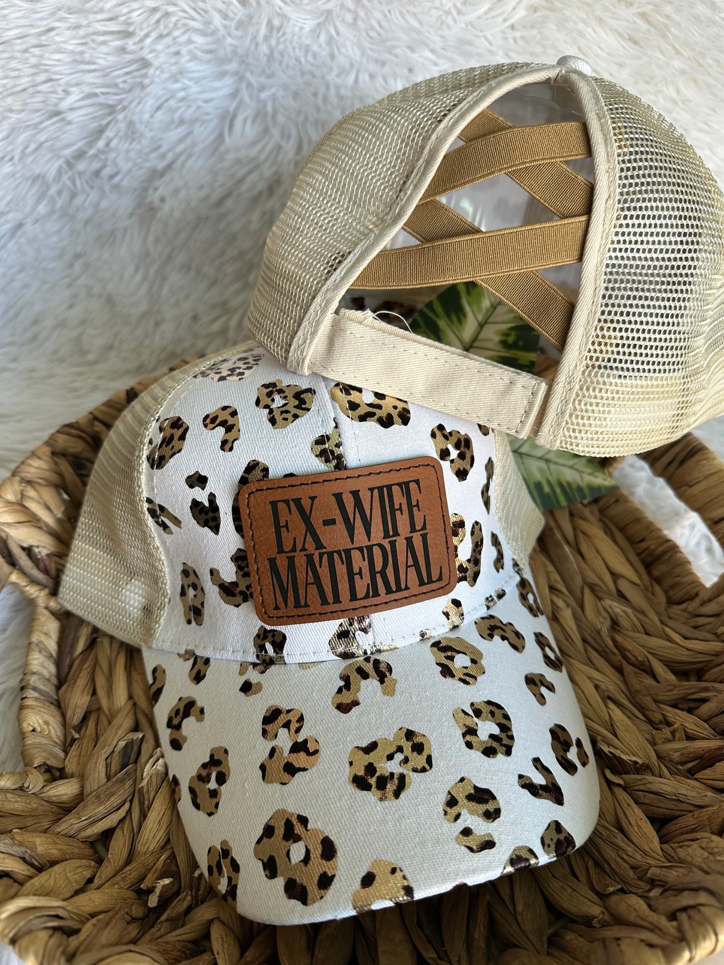Ex Wife Material Criss Cross Ponytail Hat