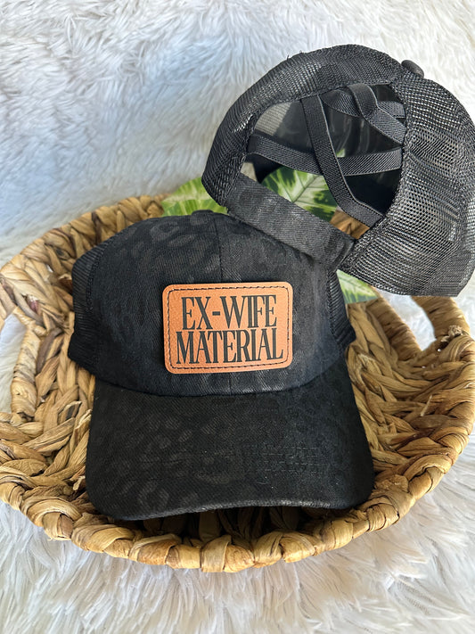 Ex Wife Material Criss Cross Ponytail Hat