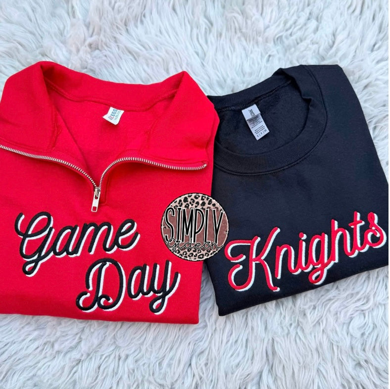 Script Shadow Custom Embroidered Spirit Wear