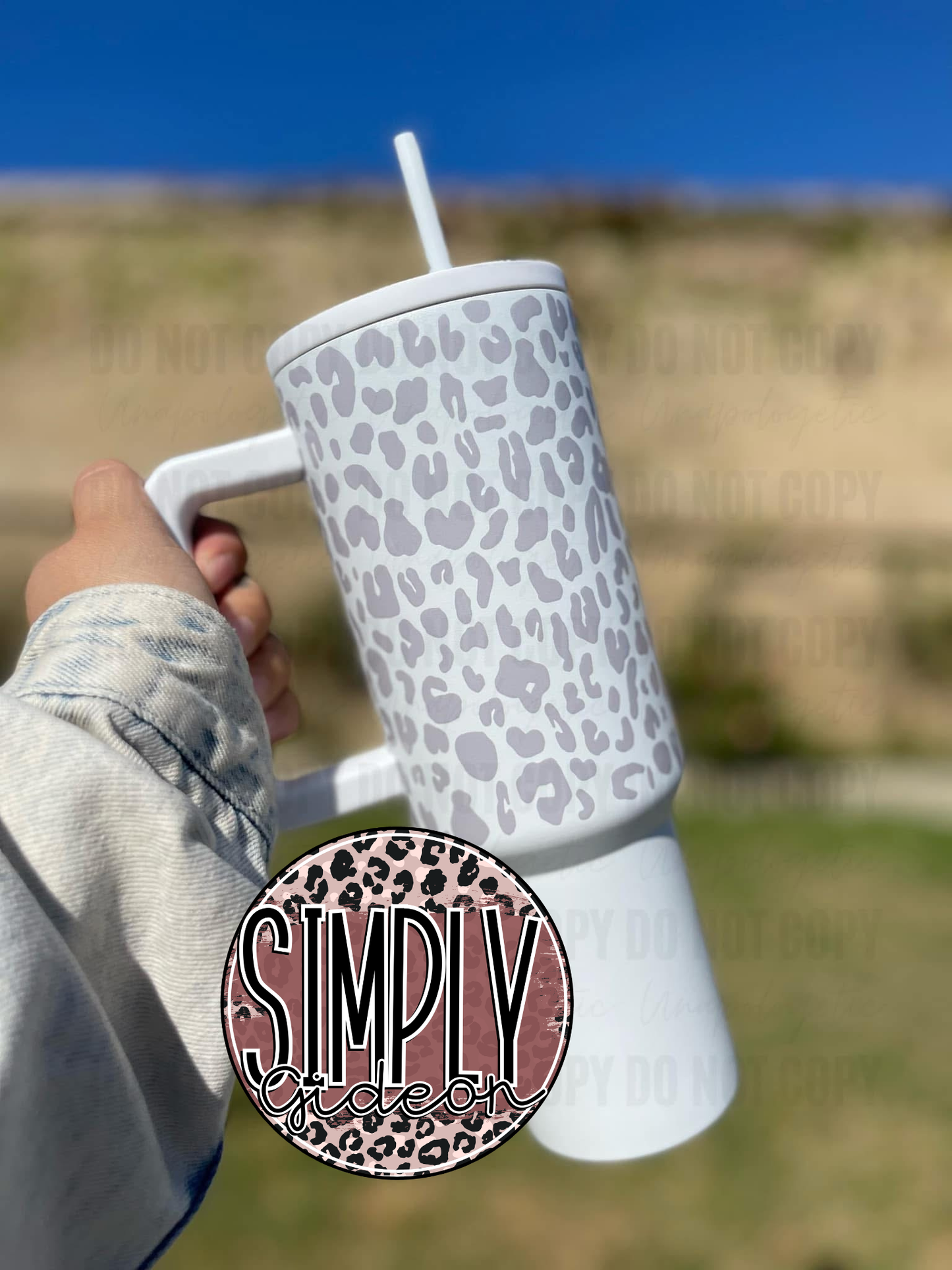 40oz. Leopard Stainless Steel Tumbler With Handle