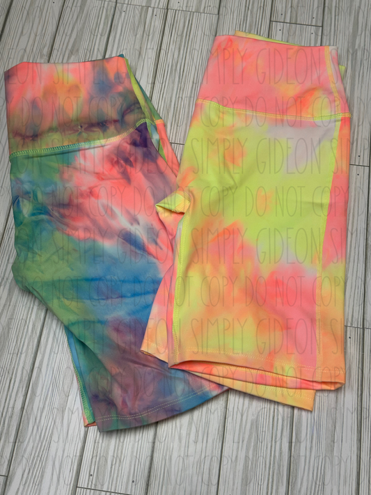 Athletic Tie Dye Biker Shorts